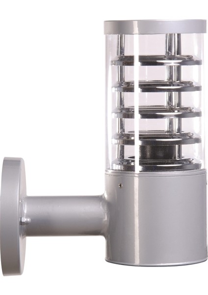BAP-68155-BBY Gri Boyalı Dış Mekan Aydınlatma E27 Aluminyum Polikarbon Cam 24cm