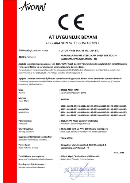 BAP-68155-BBY Gri Boyalı Dış Mekan Aydınlatma E27 Aluminyum Polikarbon Cam 24cm