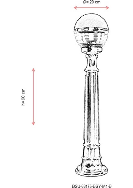 BSU-68175-BSY-M1-B Siyah Boyalı Dış Mekan Aydınlatma E27 ABS Akrilik Cam 20cm modelleri