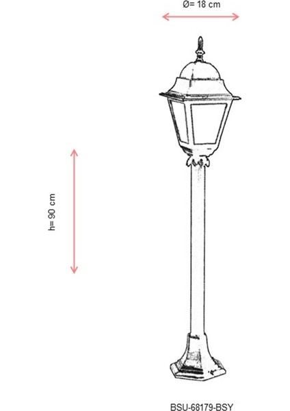 BSU-68179-BSY Siyah Boyalı Dış Mekan Aydınlatma E27 ABS Polikarbon Cam 18cm modelleri