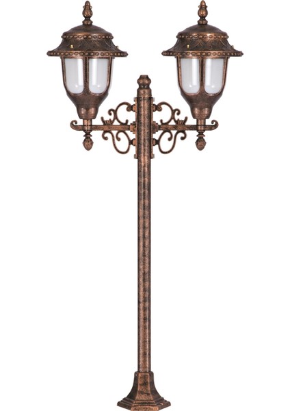 BSU-68180-2BKR Kahverengi Boyalı Dış Mekan Aydınlatma E27 Çelik Boru ABS Polikarbon Cam 50x25cm fiyatları