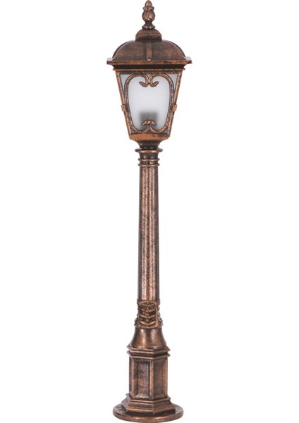 BSU-68181-BKR-B Kahverengi Boyalı Dış Mekan Aydınlatma E27 Çelik Boru ABS Polikarbon Cam 80x20cm