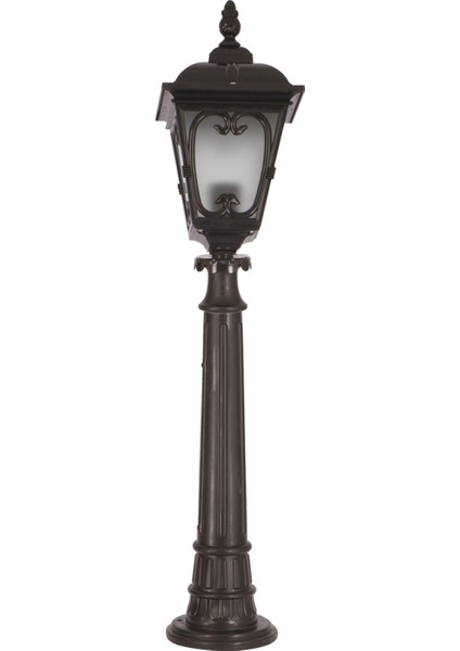 BSU-68181-BSY-B Siyah Boyalı Dış Mekan Aydınlatma E27 Çelik Boru ABS Polikarbon Cam 20cm