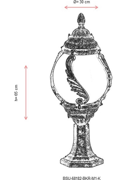 BSU-68182-BKR-M1-K Kahverengi Boyalı Dış Mekan Aydınlatma E27 ABS Akrilik Cam 30cm modelleri