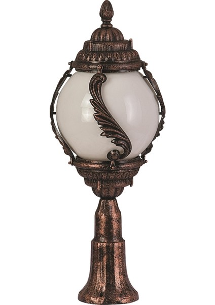 BSU-68182-BKR-M2-K Kahverengi Boyalı Dış Mekan Aydınlatma E27 ABS Akrilik Cam 30cm