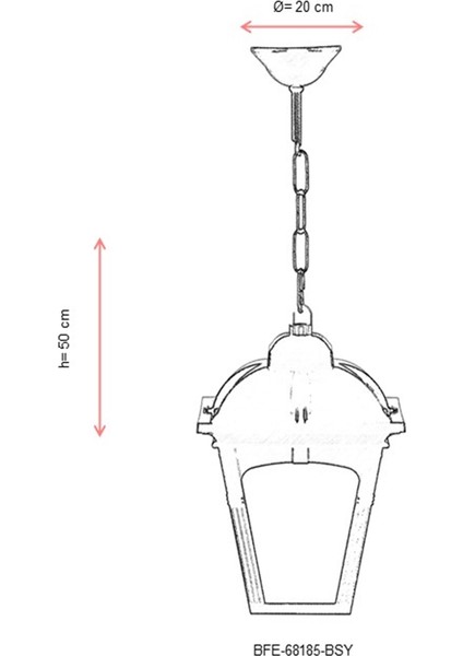 AVONNI BFE-68185-BSY Siyah Boyalı Dış Mekan Aydınlatma E27 ABS Polikarbon Cam 20cm