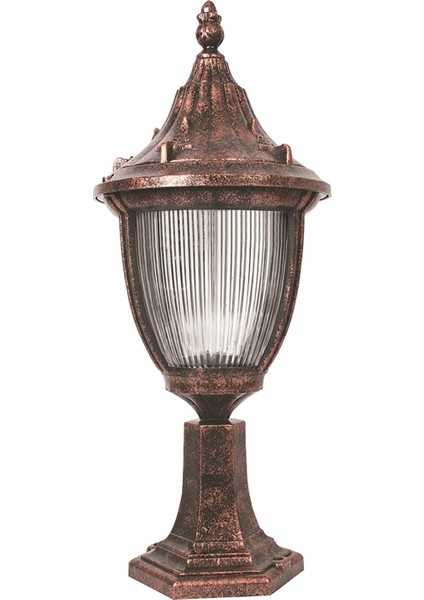 BSU-68186-BKR-M1-K Kahverengi Boyalı Dış Mekan Aydınlatma E27 ABS Polikarbon Cam 30cm