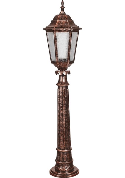 BSU-68188-BKR-B Kahverengi Boyalı Dış Mekan Aydınlatma E27 Çelik Boru ABS Polikarbon Cam 23cm