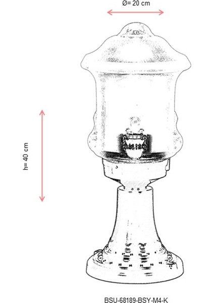 BSU-68189-BSY-M4-K Siyah Boyalı Dış Mekan Aydınlatma E27 ABS Akrilik Cam 20cm modelleri