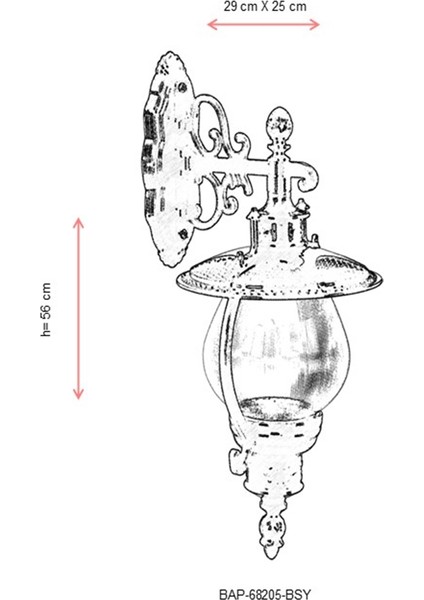 BAP-68205-BSY Siyah Boyalı Dış Mekan Aydınlatma E27 ABS Akrilik Cam 29x25cm modelleri