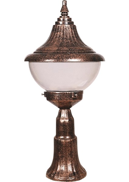 BSU-68207-BKR-M2 Kahverengi Boyalı Dış Mekan Aydınlatma E27 ABS Polikarbon Cam 27cm