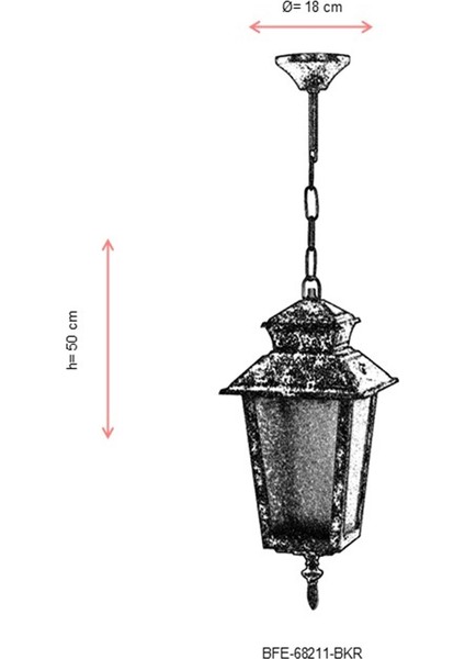 BFE-68211-BKR Kahverengi Boyalı Dış Mekan Aydınlatma E27 ABS Cam 18cm modelleri
