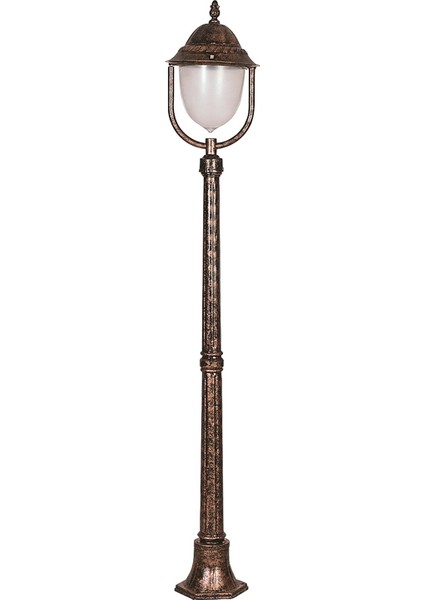BSU-68212-BKR-B Kahverengi Boyalı Dış Mekan Aydınlatma E27 Aluminyum ABS Polikarbon Cam 30cm