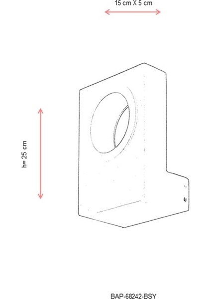 BAP-68242-BSY Siyah Boyalı Dış Mekan Aydınlatma LED Alüminyum Profil Pleksi 15x5cm