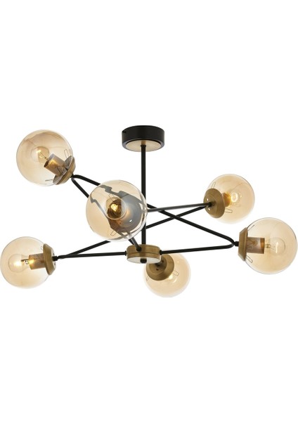 AV-60221-6E Eskitme Kaplama Modern Avize E27 Metal Cam 80cm