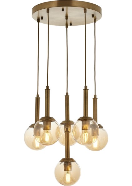 AV-60216-6ET Eskitme Kaplama Modern Avize E27 Metal Cam 50cm fiyatları