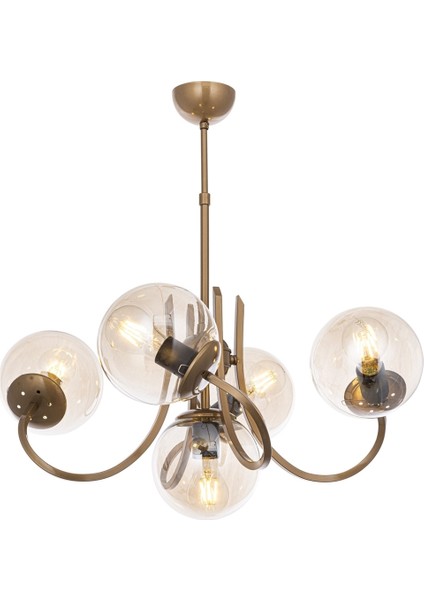 AV-65217-5E Eskitme Kaplama Modern Avize E27 Metal Cam 60cm
