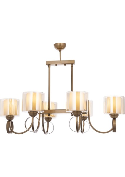AV-65218-6E-YM Eskitme Kaplama Modern Avize E27 Metal Cam 85x57cm