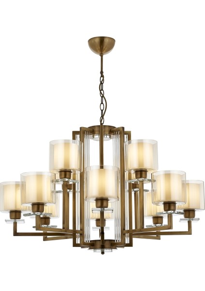 AV-60190-12E Eskitme Kaplama Modern Avize E27 Metal Cam 105cm