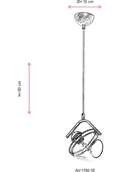 AV-60215-1E Eskitme Kaplama Modern Avize E27 Metal Cam 15cm fırsatları