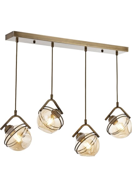 AV-60215-4EY Eskitme Kaplama Modern Avize E27 Metal Cam 77x14cm fiyatları