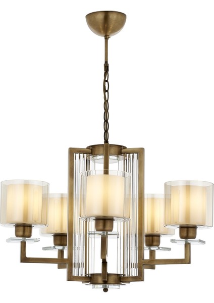 AV-60190-5E Eskitme Kaplama Modern Avize E27 Metal Cam 70cm
