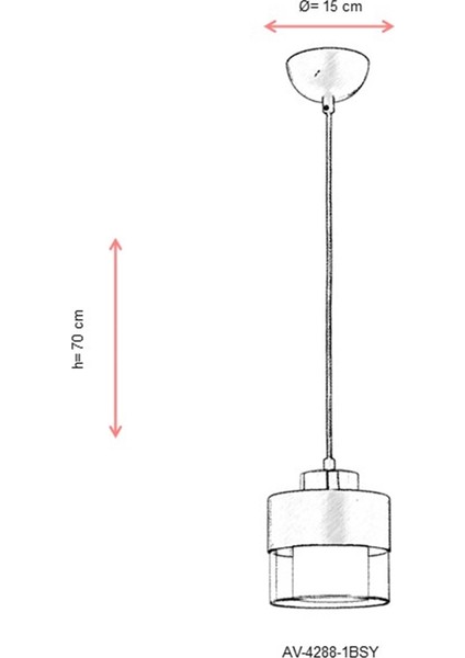 AV-60193-1BSY Siyah Boyalı Modern Avize E27 Metal Cam 15cm modelleri