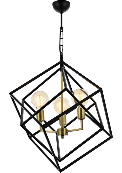 AV-60117-3BSY Siyah Boyalı Modern Avize E27 Metal 60cm fiyatları