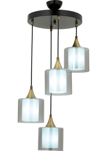 AV-65233-4T-BSY-F Siyah Boyalı Modern Avize E27 Metal Cam 40cm fiyatları