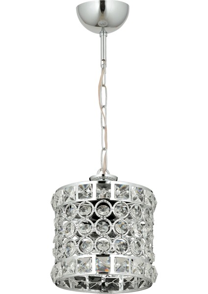 AV-65240-1K Krom Kaplama Modern Avize E27 Metal Kristal 17cm
