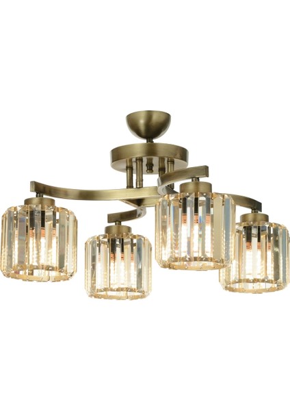 AV-65229-4E Eskitme Kaplama Modern Avize E27 Metal Kristal 58cm