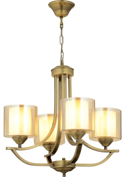 AV-65228-4E Eskitme Kaplama Modern Avize E27 Metal Cam 55cm
