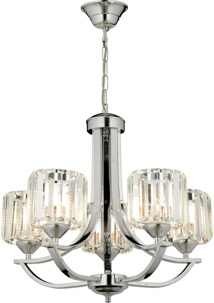 AV-65226-5K Krom Kaplama Modern Avize E27 Metal Kristal 55cm