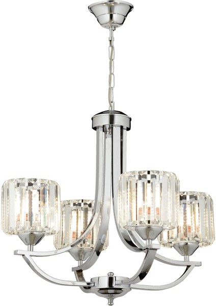 AV-65226-4K Krom Kaplama Modern Avize E27 Metal Kristal 55cm