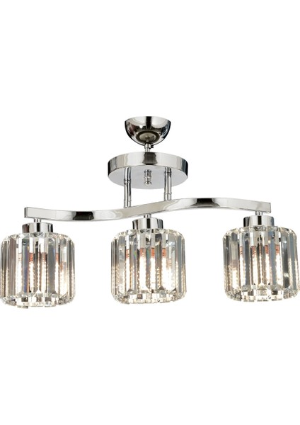 AV-65231-3K Krom Kaplama Modern Avize E27 Metal Kristal 55x17cm