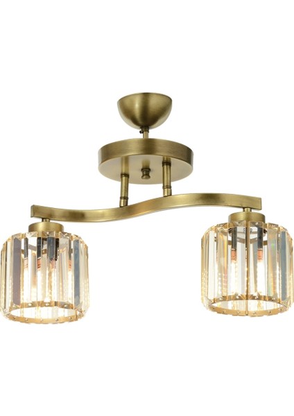 AV-65231-2E Eskitme Kaplama Modern Avize E27 Metal Kristal 46x17cm