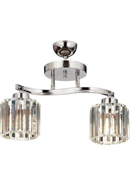 AV-65231-2K Krom Kaplama Modern Avize E27 Metal Kristal 46x17cm
