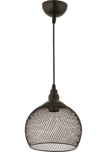 AV-65242-1BSY Siyah Boyalı Modern Avize E27 Metal Telli 21cm