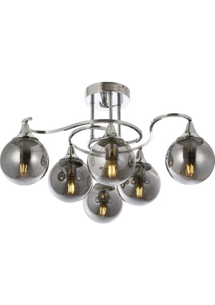 AV-60156-6K Krom Kaplama Modern Avize E27 Metal Cam 60cm