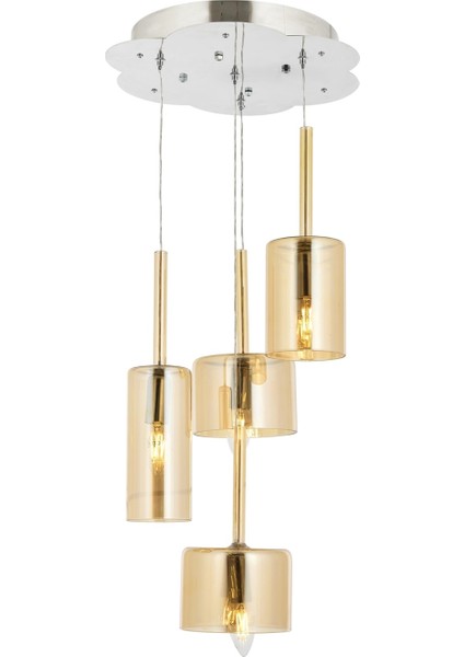 AV-60043-4KT Krom Kaplama Modern Avize E14 Metal Cam 35cm