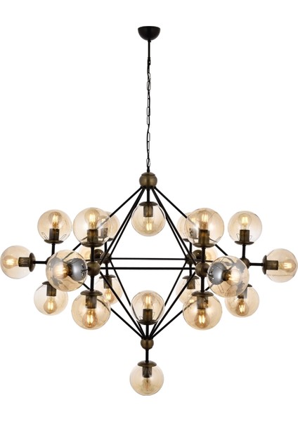 AV-60163-21BSY Siyah Boyalı Modern Avize E27 Metal Cam 150cm fiyatları