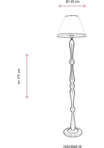 AVONNI HLM-9046-1E Eskitme Kaplama Lambader E27 Metal Ahşap Kumaş 45cm