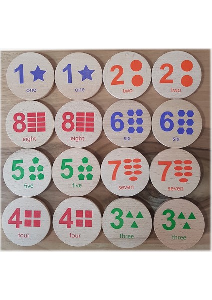 Memory Game Numbers - Ahşap Sayılar