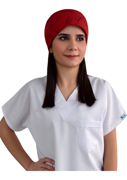Atatürk Imzalı Kırmızı Cerrahi Doktor Hemşire Hastane Bonesi modelleri