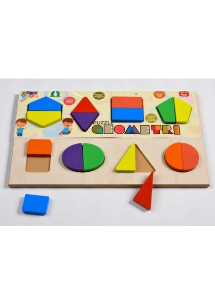 Türk Toys ahşap Eğitici Bultak Tetris ve Geometri Puzzle Çocuk Oyuncağı