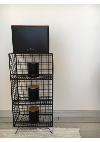 Çok Amaçlı 3 Gözlü Sebzelik ve Meyvelik Grid, Kafes Metal Tel Raf