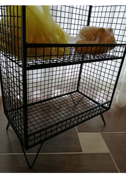 Çok Amaçlı 3 Gözlü Sebzelik ve Meyvelik Grid, Kafes Metal Tel Raf fiyatları