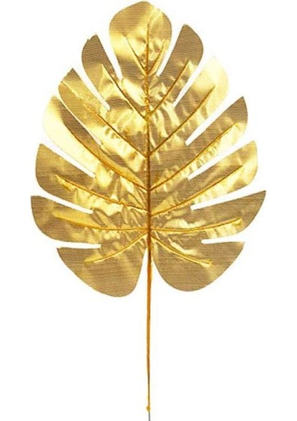 Yapay Çiçek Monstera Yaprağı Altın Gold Renk 3 Adet Yapay Yaprak