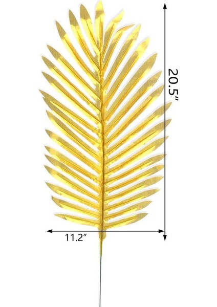 Yapay Çiçek Palmiye Yaprağı Altın Gold Renk 3 Adet Yapay Yaprak