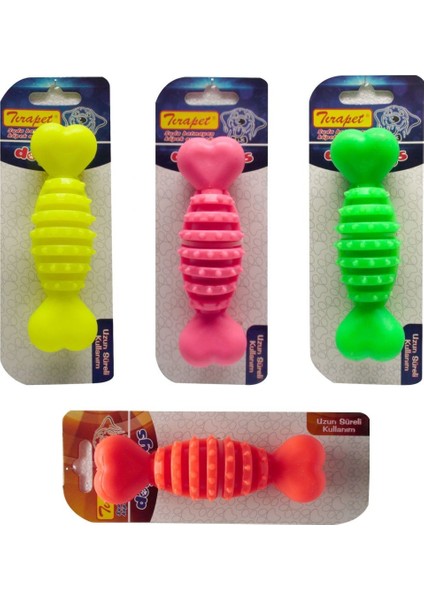 Plastik Halter Kemik Dikenli Küçük Köpek Oyuncağı 12 cm